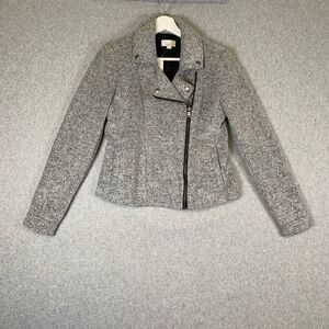 Loft Women’s Size XS Lightweight Edgy Moto Jacket Grey Zip Up Collared